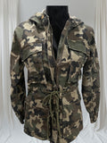 Battle green long sleeves hoody with draw string belt