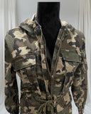 Battle green long sleeves hoody with draw string belt