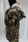 Battle green long sleeves hoody with draw string belt
