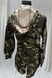 Battle green long sleeves hoody with draw string belt