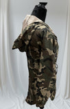 Battle green long sleeves hoody with draw string belt