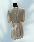 CREAM WHITE DRESS WITH CENTEPEDE BELT