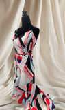 MULTICOLORED PRINTED LONG DRESS