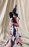 MULTICOLORED PRINTED LONG DRESS