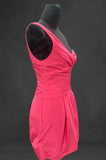 One shoulder Fuscha pink knee length dress