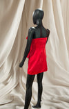 Rose red flower mini tube dress