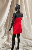 Rose red flower mini tube dress