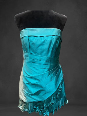 Teal Blue strapless tube dress