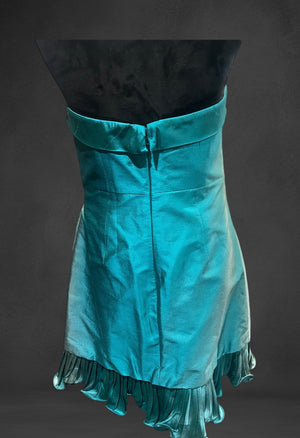 Teal Blue strapless tube dress
