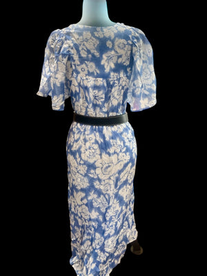 High and low Bojo Floral baby blue dress