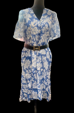 High and low Bojo Floral baby blue dress