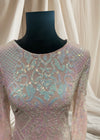 Baby Pink beaded sequined Long sleeve dress