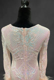 Baby Pink beaded sequined Long sleeve dress