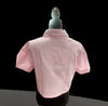 Pink polo eye let crop top with faux diamond accent