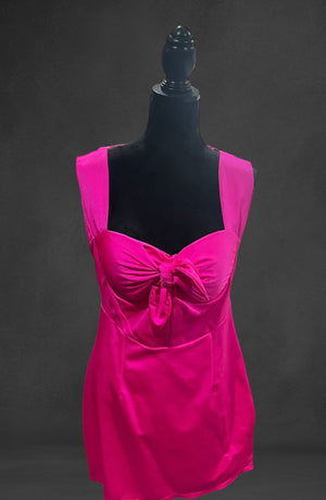 Hot Silk Pink sleeveless Mini dress