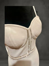 Bodycon sleeveless cream dress with silver stones