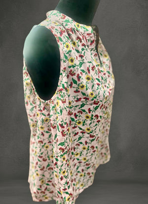 Floral print sill peasant Blouse